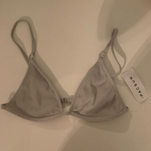 PACSUN la hearts gray triangle bikini top